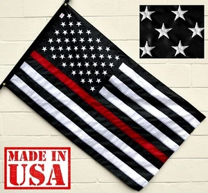 US Flag Factory 3'x5' American Thin Red Line Flag - Picture 1 of 3