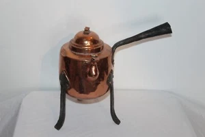 Manija de pies de hierro antigua teca de metal cobre artes y oficios tamaño grande - Imagen 1 de 12