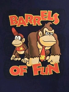 Retro ‘04 Nintendo Donkey & Diddy Kong barrels of fun Medium. Nostalgic & Mint - Picture 1 of 6