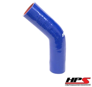 HPS 1.25" ID 4-ply Reinforced Silicone 45 Degree Elbow Coupler Hose Blue 32mm - Picture 1 of 3