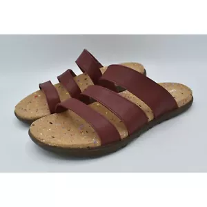 Merrell Womens Size 7 Napa Valley Slide Merlot Red Slip On Sandals Shoes - Picture 1 of 13