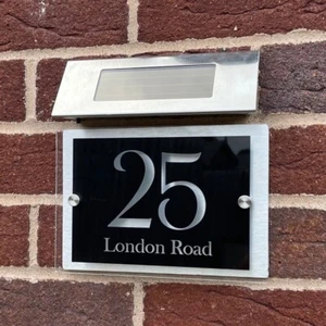 House Number Plaques House Sign Numbers With Solar Light Door Number Plaque - Picture 1 of 7