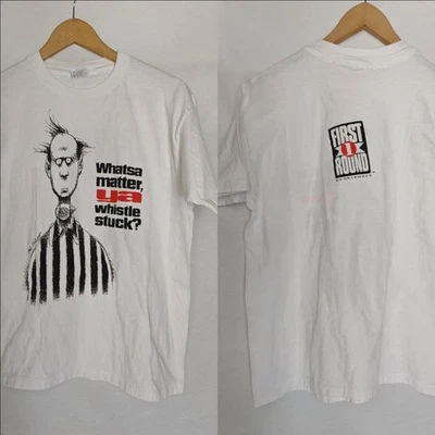 Camiseta gráfica vintage Swallow your Whistle Ref Heckler Streetwear puntada única 90 Foto 1 de 4
