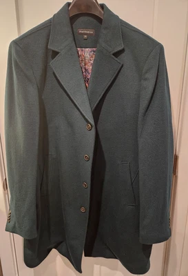 Paul Frederick Wool Blend Topcoat Evergreen 4XL New With Tags Paisley Lined - Image 1 of 4