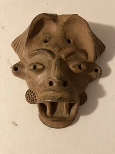 Vintage Terrakotta Tribal Maske - Bild 1 von 5