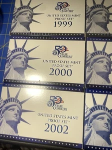 1999–2003 U.S. Mint State Quarters Proof Set Lot (6 Sets) – Includes 2× 1999 - Picture 1 of 2