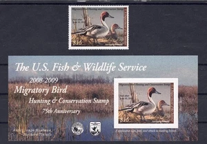 US Scott # RW75 & RW75a, MINT/VF/NH $15 Federal Duck Stamps! Face $30; SCV $70 - Picture 1 of 4