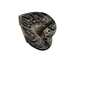 Vintage 1992 Godinger Silver Heart Ring Holder Bedroom Trinkets Floral Valentine - Picture 1 of 6