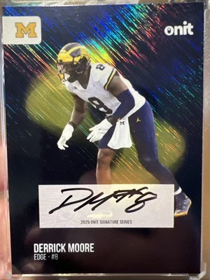 2025 Onit Athlete Derrick Moore On Card Autograph #S-4 Michigan Wolverines!!! - Image 1 of 2