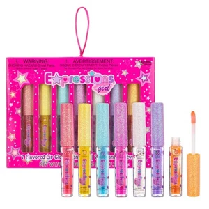 7pc Fruity Flavored Lip Gloss Set - Lip Gloss in Assorted Fruity Flavors, Non... - Picture 1 of 9