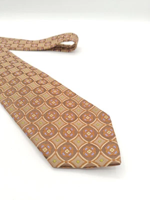 🇺🇲 Robert Talbott Mens Brown Geometric Silk Tie Made In USA 59x3.25  - Image 1 of 4