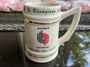 1976-77 PORTLAND TRAILBLAZER VINTAGE NBA COLLECTIBLE MUG CHAMPIONSHIP YEAR RARE - Picture 1 of 6