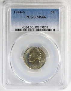 1944 S Silver Jefferson Nickel PCGS MS66 - Picture 1 of 3