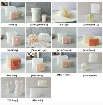 Mini Size 3D DIY  Silicone Mold Mold Luxury Bag Handmade  LOGO Letter Mold - Image 1 of 2