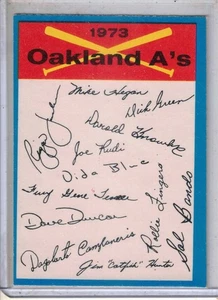1973 OPC O-Pee-Chee baseball Oakland A's unmarked checklist original card NM++ - Picture 1 of 2