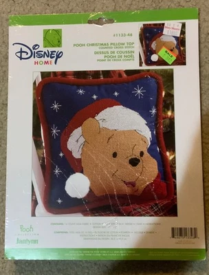 Disney Pooh Navidad Almohada Top Contado Punto de Cruz Kit Foto 1 de 2