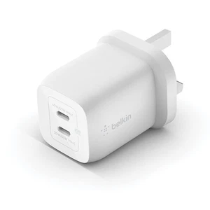 Belkin 65W Dual USB Type C Wall Charger, Fast Charging Power Delivery 3.0 with G - Picture 1 of 7