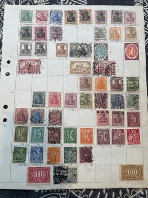 德国通货膨胀时代邮票 1919 - 23 年高价值 10 米 400 米日耳曼尼亚批量 — 第 1/4 张图片