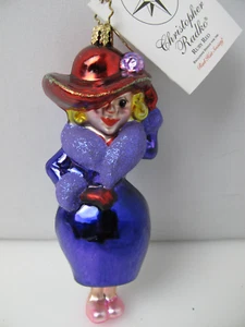 Christopher Radko rubinrote exklusive rote Mütze Society Weihnachtsschmuck mit Box - Bild 1 von 10