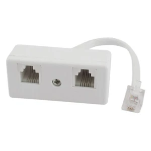 6P4C RJ11-Stecker Auf Dual-Buchse-Adapter FÜR Telefonleitungsteiler K2T72393 - Bild 1 von 3