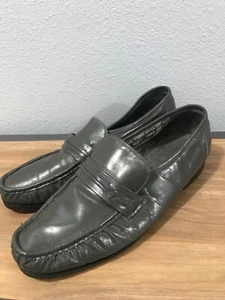 Men's Vintage Sears Gray Leather Loafers Size 9.5 D Dress Shoes  - Picture 1 of 8