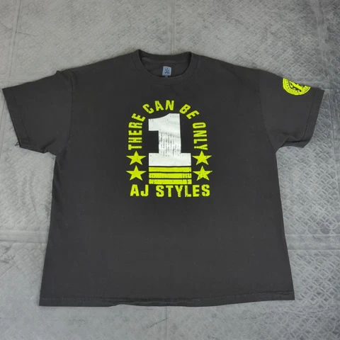 AJ Styles Shirt WWE Authentic There Can Only Be One Adult 2XL Short Sleeve Men Cover