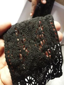10m/1m elegante Baumwolle Häkelspitze Borte Nichtelastisch Schwarz 7cm NR - Bild 1 von 3