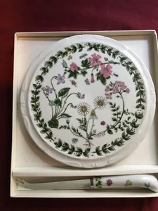 NEW Andrea by Sadek Wild Flowers Porcelain Cheese Plate w/Knife - - Picture 1 of 2