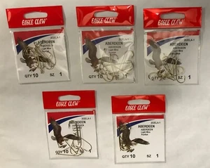 50 Hooks -- Eagle Claw Aberdeen Light Wire Panfish 202ELA-1 (5 x 10 hooks)  - Picture 1 of 3