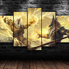 Anubus Zeus Gods Fight Art Warrior 5 Piece Canvas Wall Print Home Decor