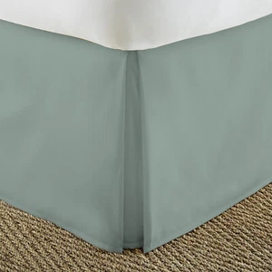 Scala 24 inch Pocket Microfiber Satin Box Pleated Bed Skirt - Picture 1 of 11