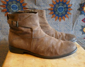 Geox Respira Womens Brown Nubuck Flat Ankle Boot with Strap Size 40 / 9 - Picture 1 of 12