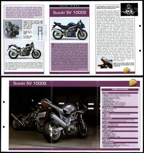 Suzuki SV 1000S - Great Bikes - Mega Bikes Hachette Fold-Out Card - Picture 1 of 1