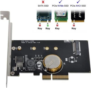 NFHK PCI-E 3.0 x4 to M.2 NGFF M Key SSD Nvme Card Adapter PCI Express with - Bild 1 von 7