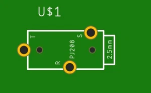 Eagle/Fusion 360 - Device Library - PJ208 - Through Hole PCB Mount 2.5mm - 3 Pin - Picture 1 of 5