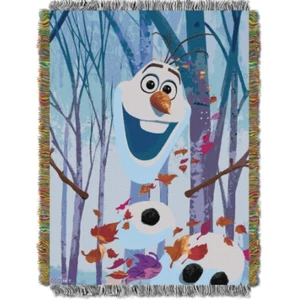 The Northwest Co Disney's Frozen 2, "In The Leaves" Woven Tapestry Throw - Olaf - Picture 1 of 3