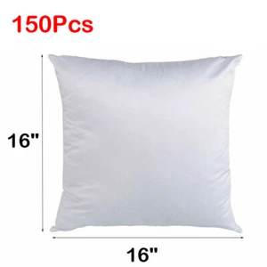 150Pcs White Sublimation Blank Pillow Case Throw Cushion Cover DIY Printed Gift - Picture 1 of 12