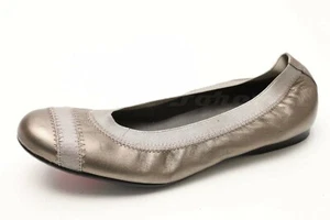 Womens STUART WEITZMAN pewter leather ballet flats sz. 6 NEW! - Picture 1 of 6