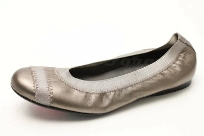 Womens STUART WEITZMAN pewter leather ballet flats sz. 6 NEW! - Image 1 of 4