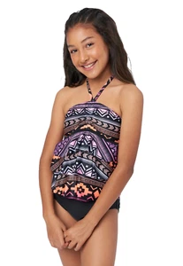 New 2pc Justice Aztec Ruffle Tankini Swimsuit Bathing Suit Size L 12-14 NWT - Picture 1 of 6