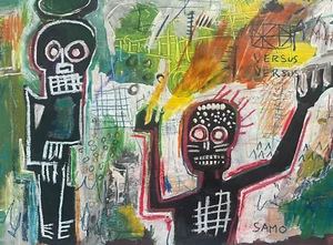 Basquiat Jean Michel Painting Original Artwork NY Street Black Art African A44 - Picture 1 of 12