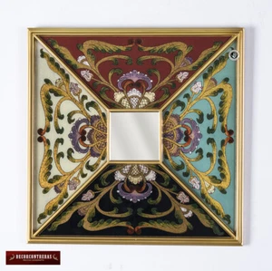 Miroir mural carré décoratif, miroir d'accent multicolore péruvien pour décoration murale - Photo 1 sur 4