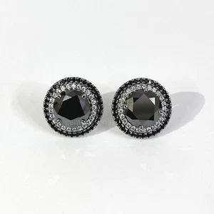 4 Ct Black Diamond Earrings In Black Gold Plated AAA Certified! Christmas Gift - Picture 1 of 4
