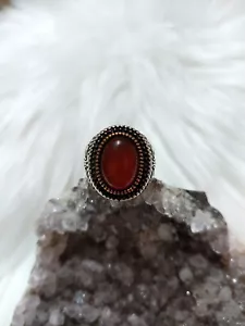Turkish Jewelry Sterling Silver 925 Handmade Red Agate Stone Men Ring Size 9 us - Picture 1 of 7