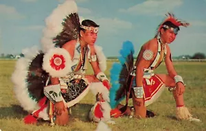 Native Americans Youth Boys in HeadDress Indians Vintage Postcard - Picture 1 of 2