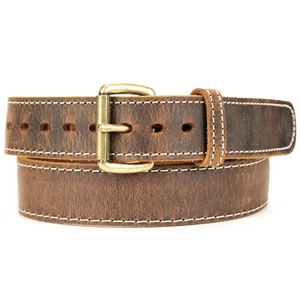 Reinforced Steel Core Double Thick American Bison Leather Gun Holster CCW Belt - Picture 1 of 3