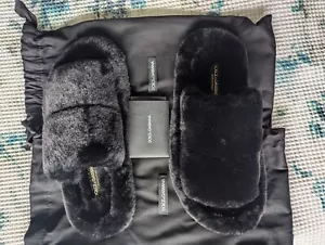 Dolce & Gabbana Faux Fur Slippers - Made in Italy £600 - Picture 1 of 10