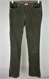 Pantalones de pana vintage Y2K ESPRIT tiro bajo 0/XS elásticos verde oliva corte boot - Imagen 1 de 14