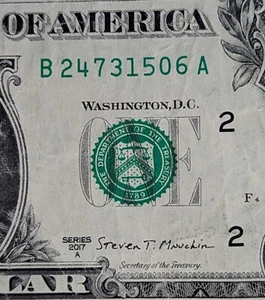 Billete de $1 2017 serie elegante, escalera mixta dispersa completa de 0 a 7, 24731506 - Imagen 1 de 3