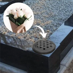 Flower Supplies Flower Vase Black Lid Flower Headstone Holder - Picture 1 of 6